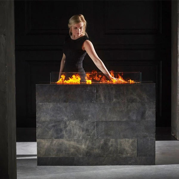 Incanto 2500 built-in water vapour fireplace by Magic-Fire with 250 cm flame line