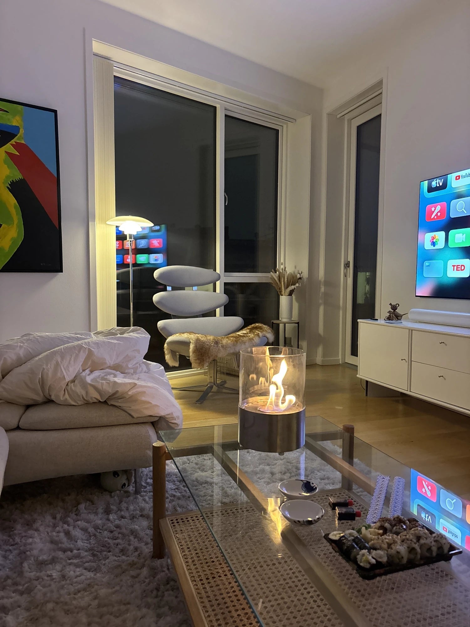 Kennington rund bordskamin - Stål
