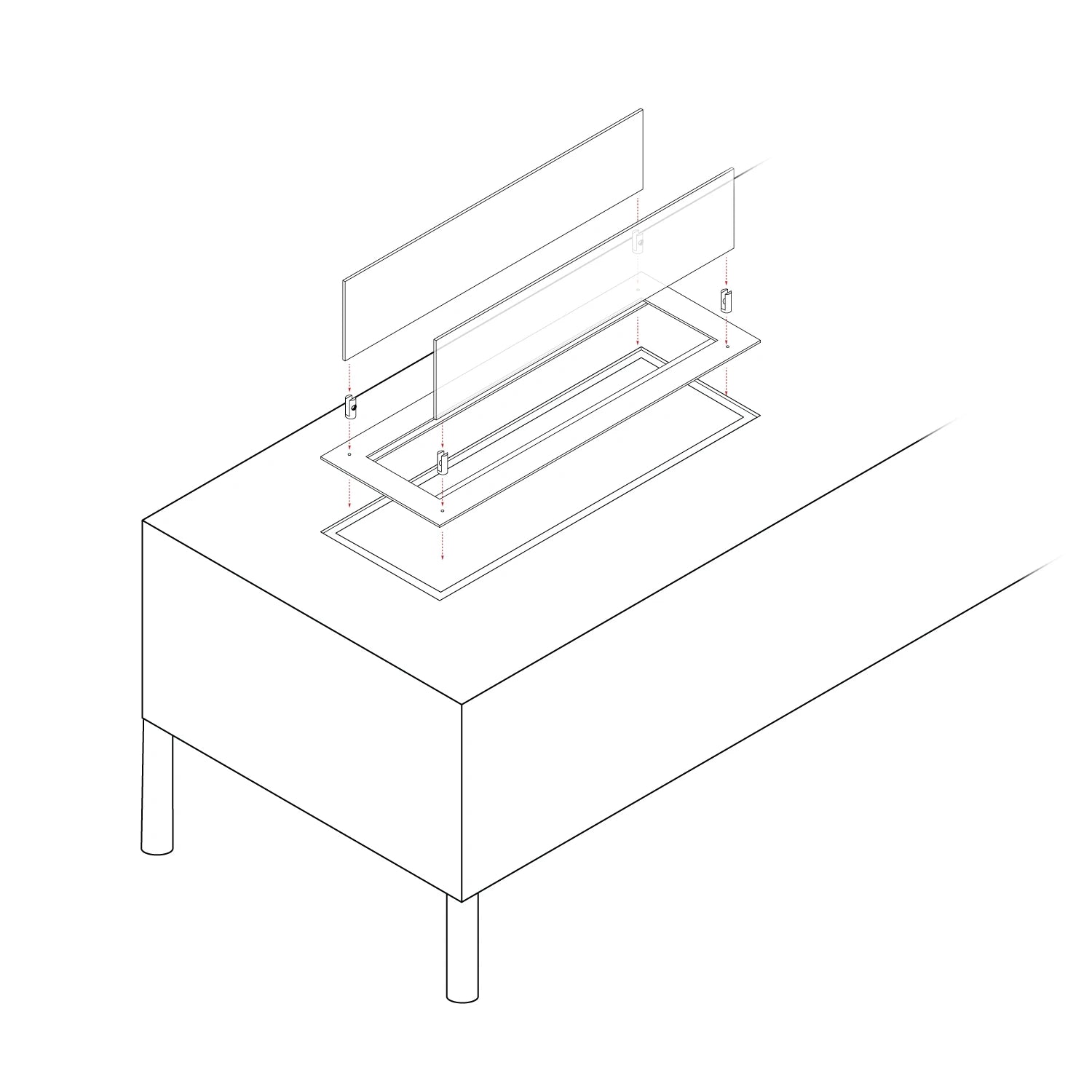 Inbyggnadsram för 60 cm brännare