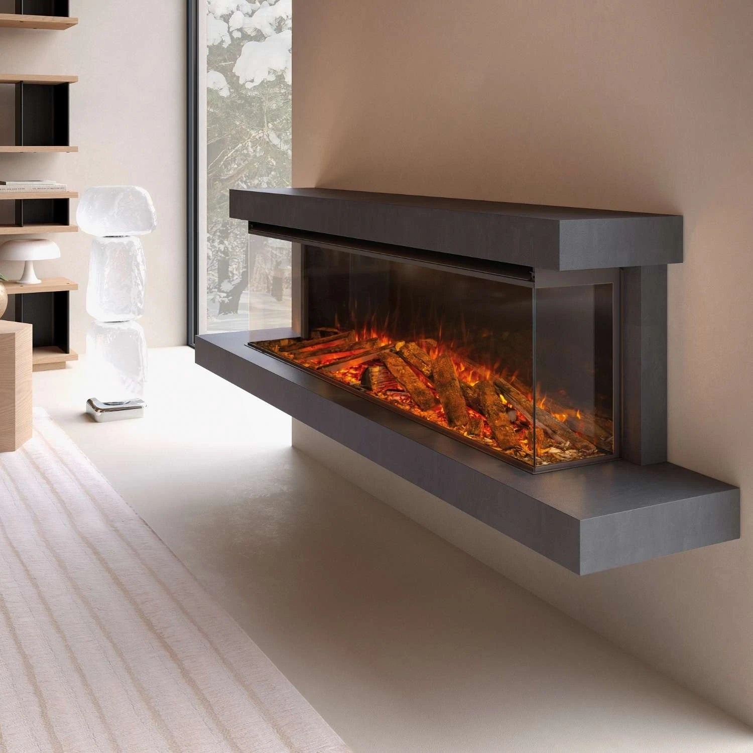 Lumen 1600 Wall-Mounted Electric Fireplace – Anthracite