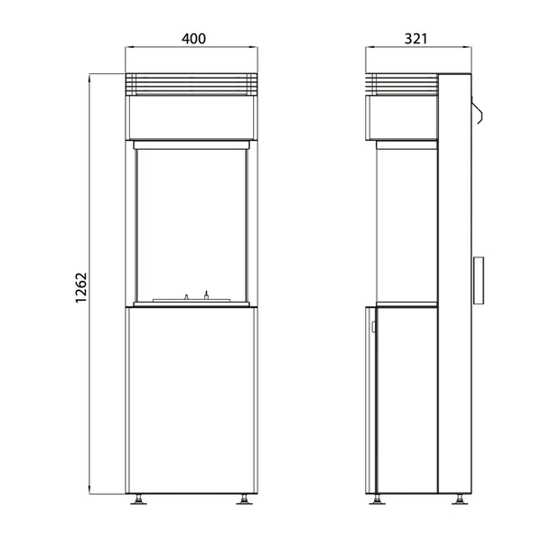 Biotronic 400 - Fristående Bioetanol Kamin