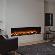 British Fires New Forest 1900 wide built-in electric fireplace with multi-sided flame view