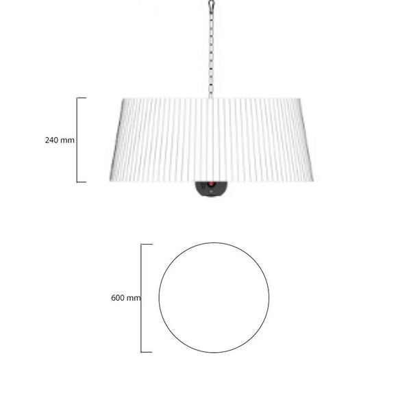 Terrassvärmare hängande 800/1000/1800 W Ø60 cm