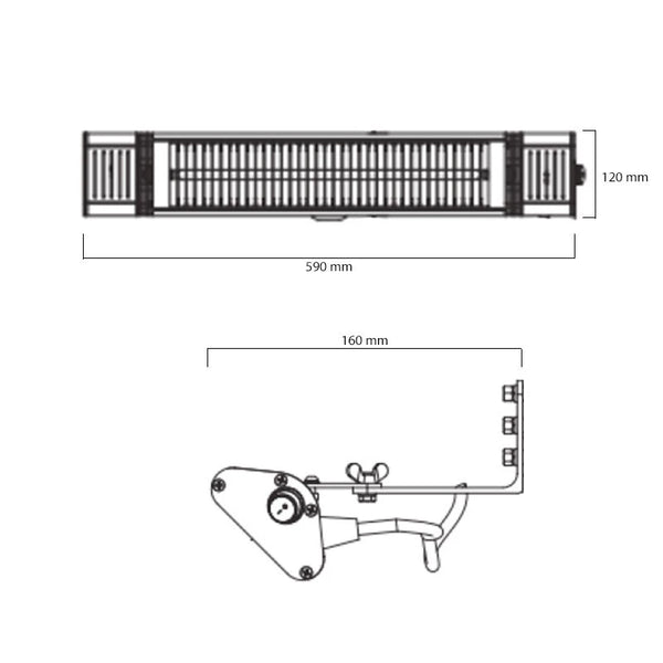 Terrassvärmare HEAT1 eco plus-line 2000W