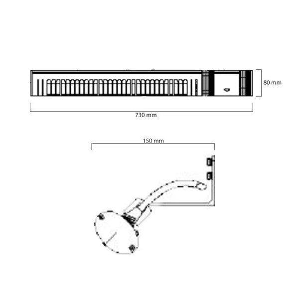 Patio Heater Eco High-line 2000W Black from Heat1