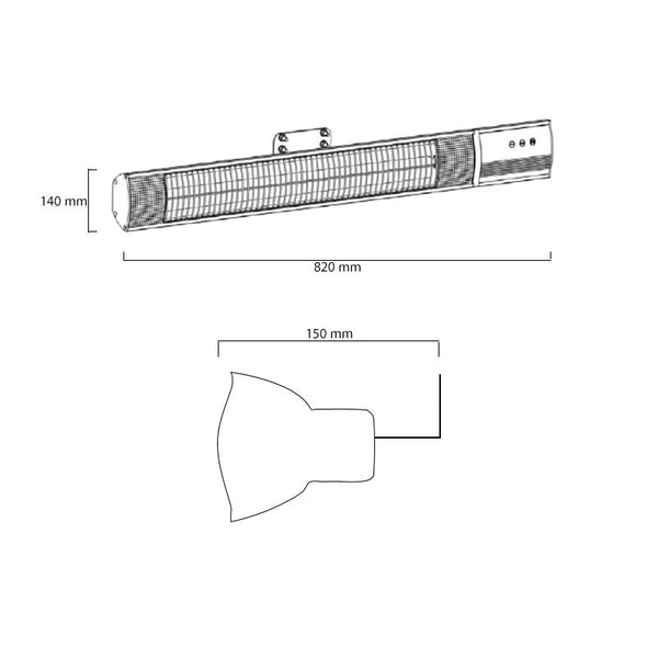 Eco Pro-line 2000W Patio Heater from Heat1