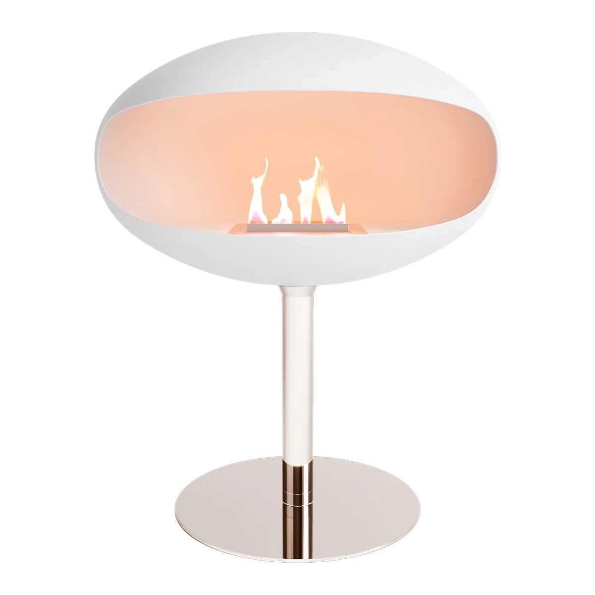 Pedestal White + Steel Base