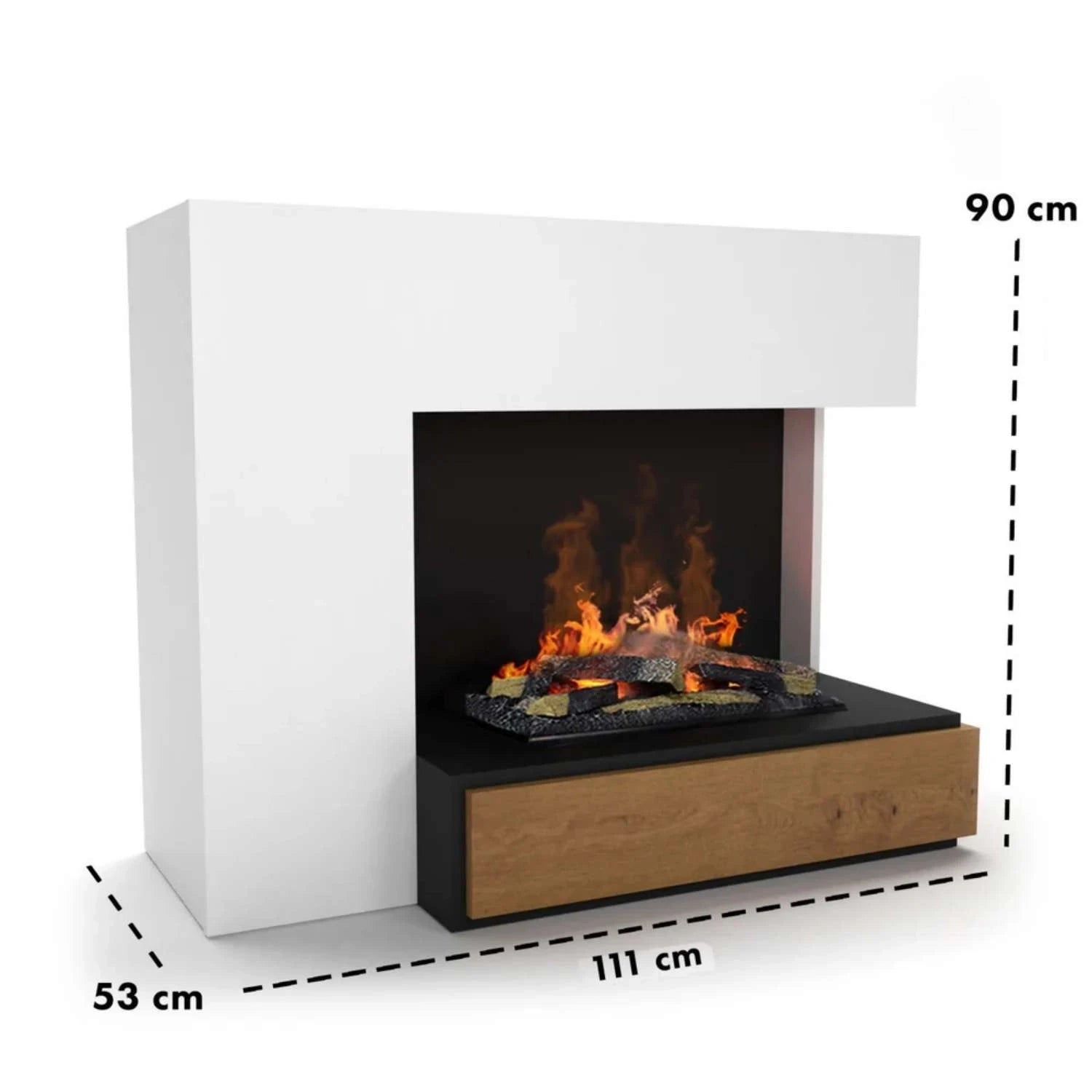 Planck Right-Sided - OMC 600 | Freestanding Water Vapour Fireplace