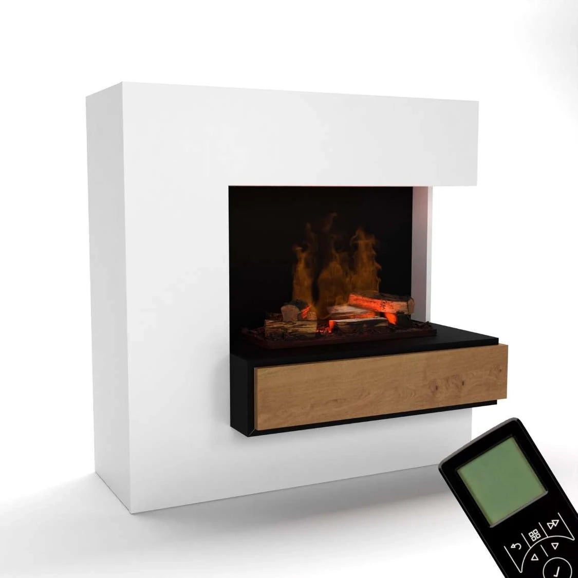 Planck Tall Right-Sided - OMC 600 | Freestanding Water Vapour Fireplace