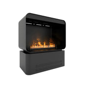 AI 500 freestanding water vapour fireplace in black, featuring realistic water vapour flames