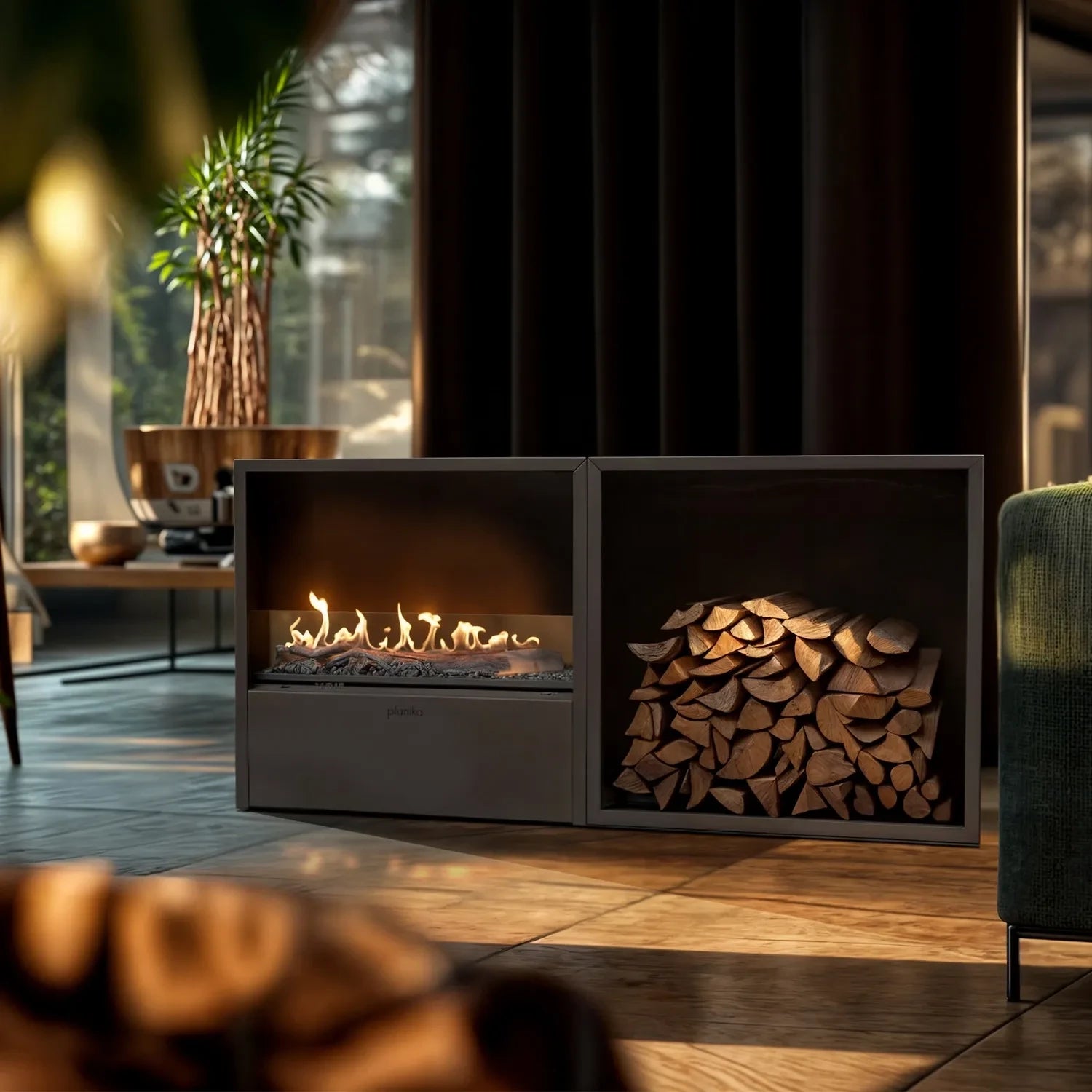 Planika Fires Cottage freestanding bioethanol fireplace with BEV technology