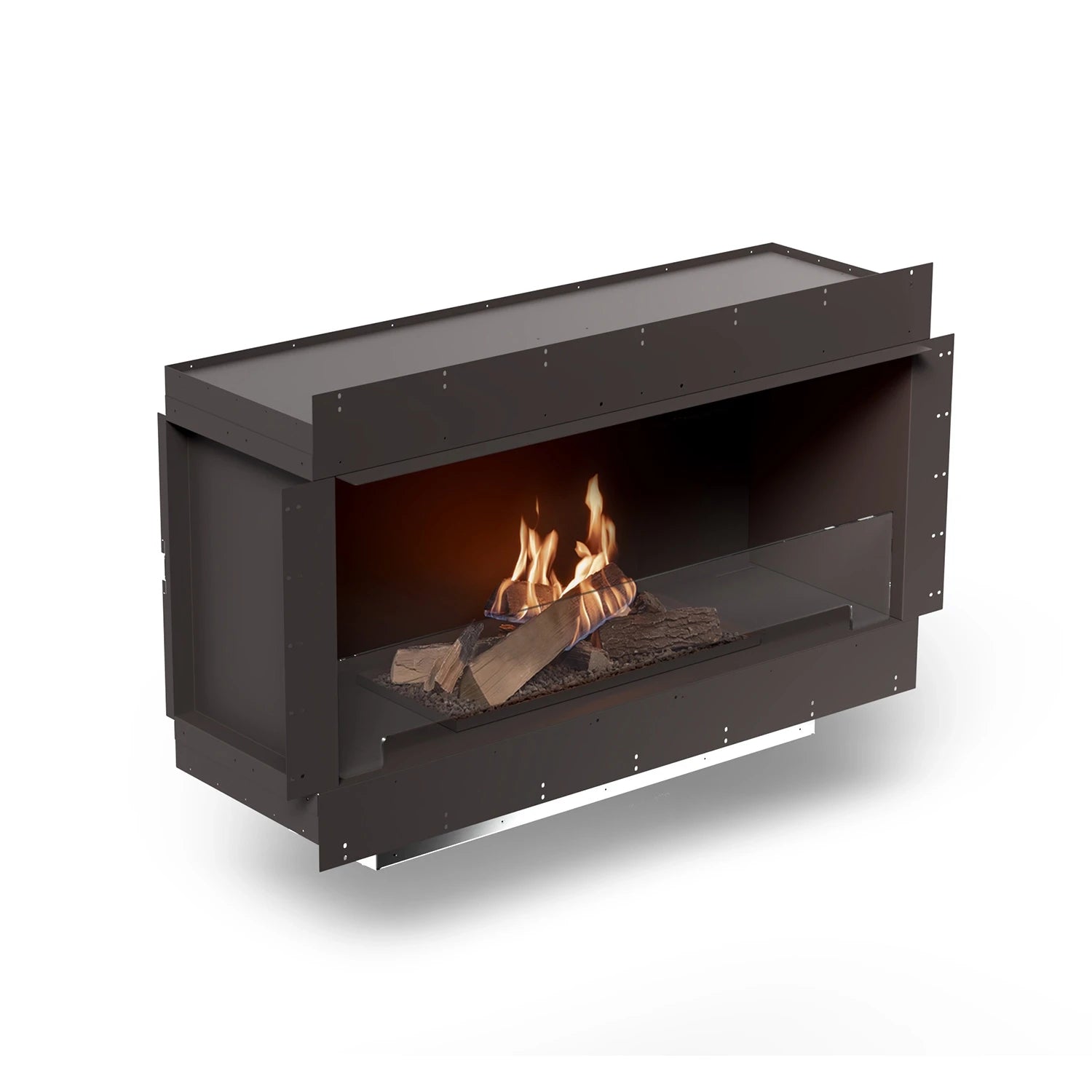 Planika Forma 1200 Single-Sided built-in bioethanol fireplace with FLA4 990 Logs burner