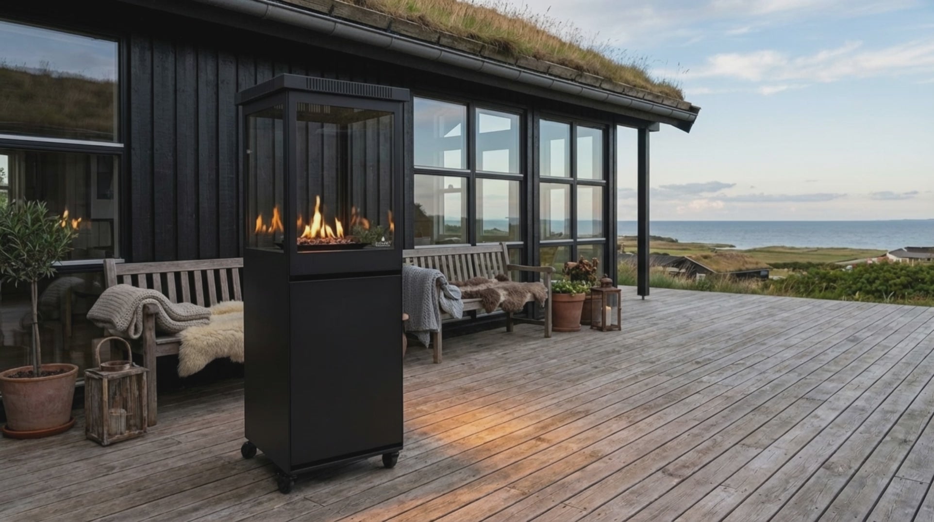 Load video: Marino Original - Matte Black Patio Fire