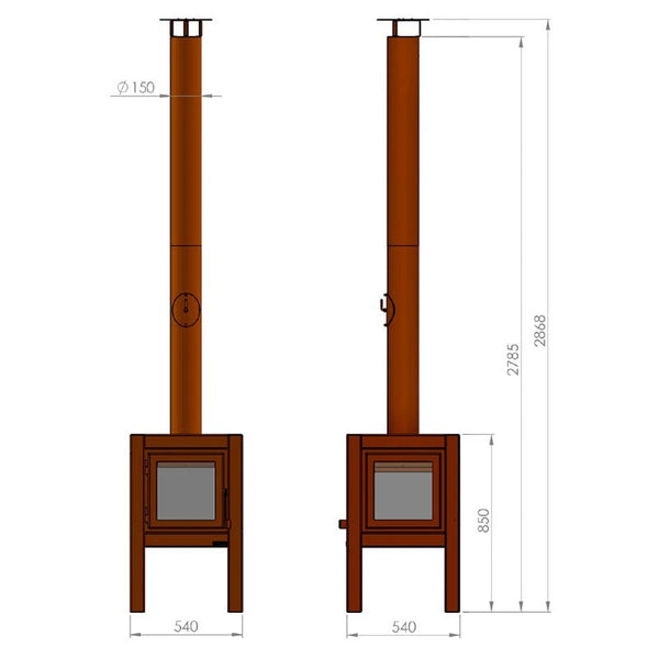 Quaruba L Corten Steel Garden Fireplace