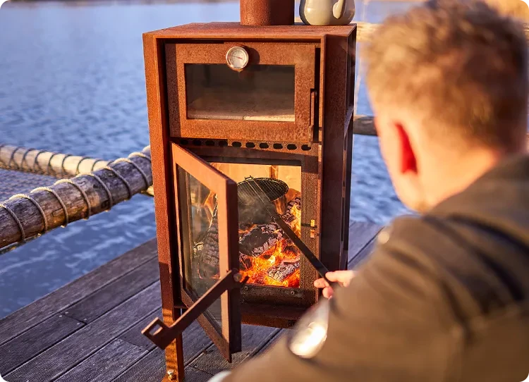 rb73 vedeldad utomhus kamin