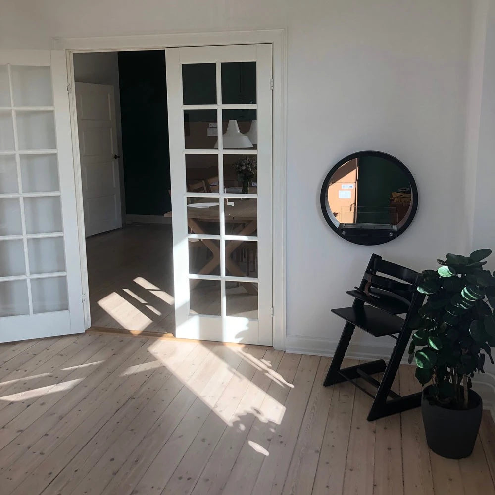 Rund svart etanolkamin i unikt design