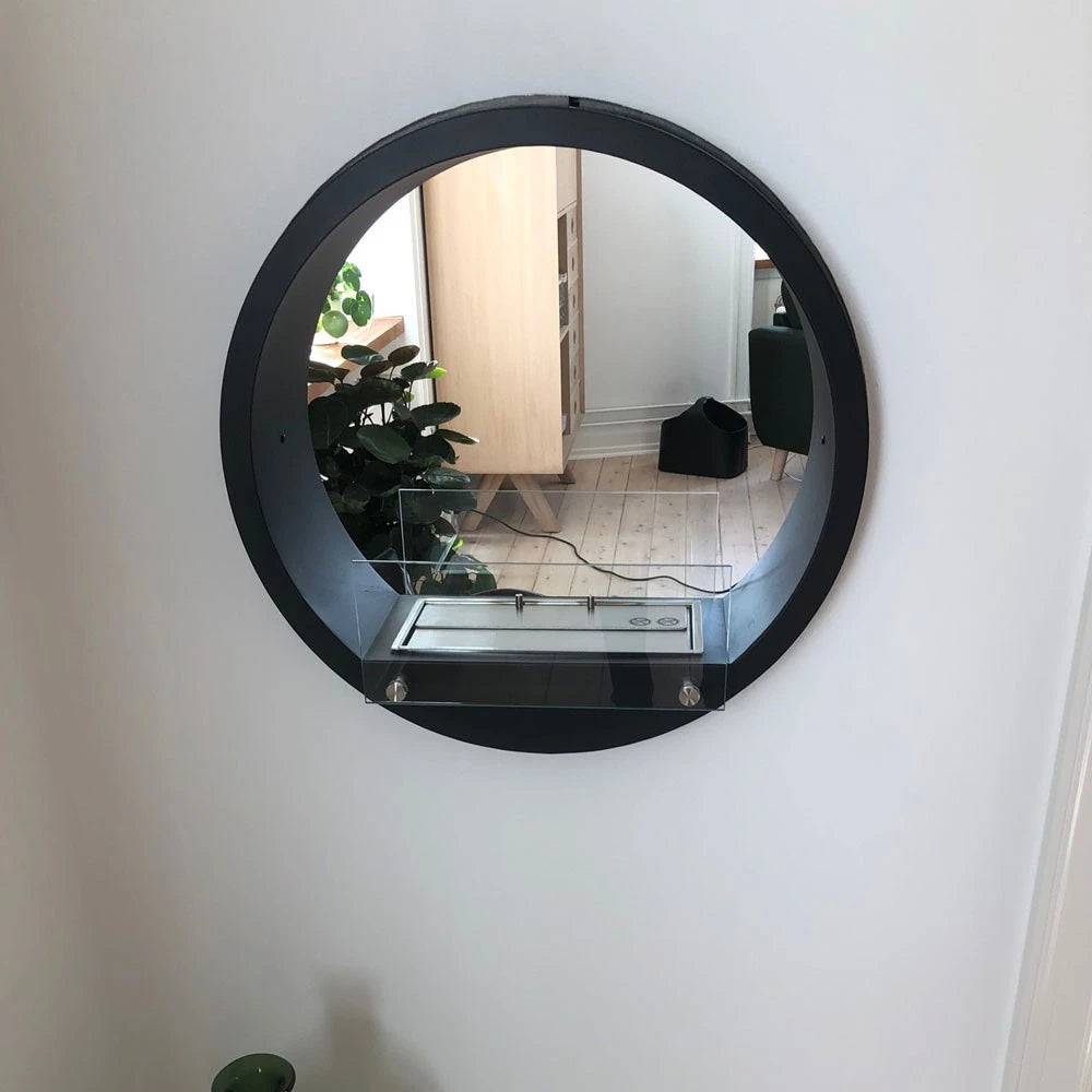 Rund svart etanolkamin i unikt design