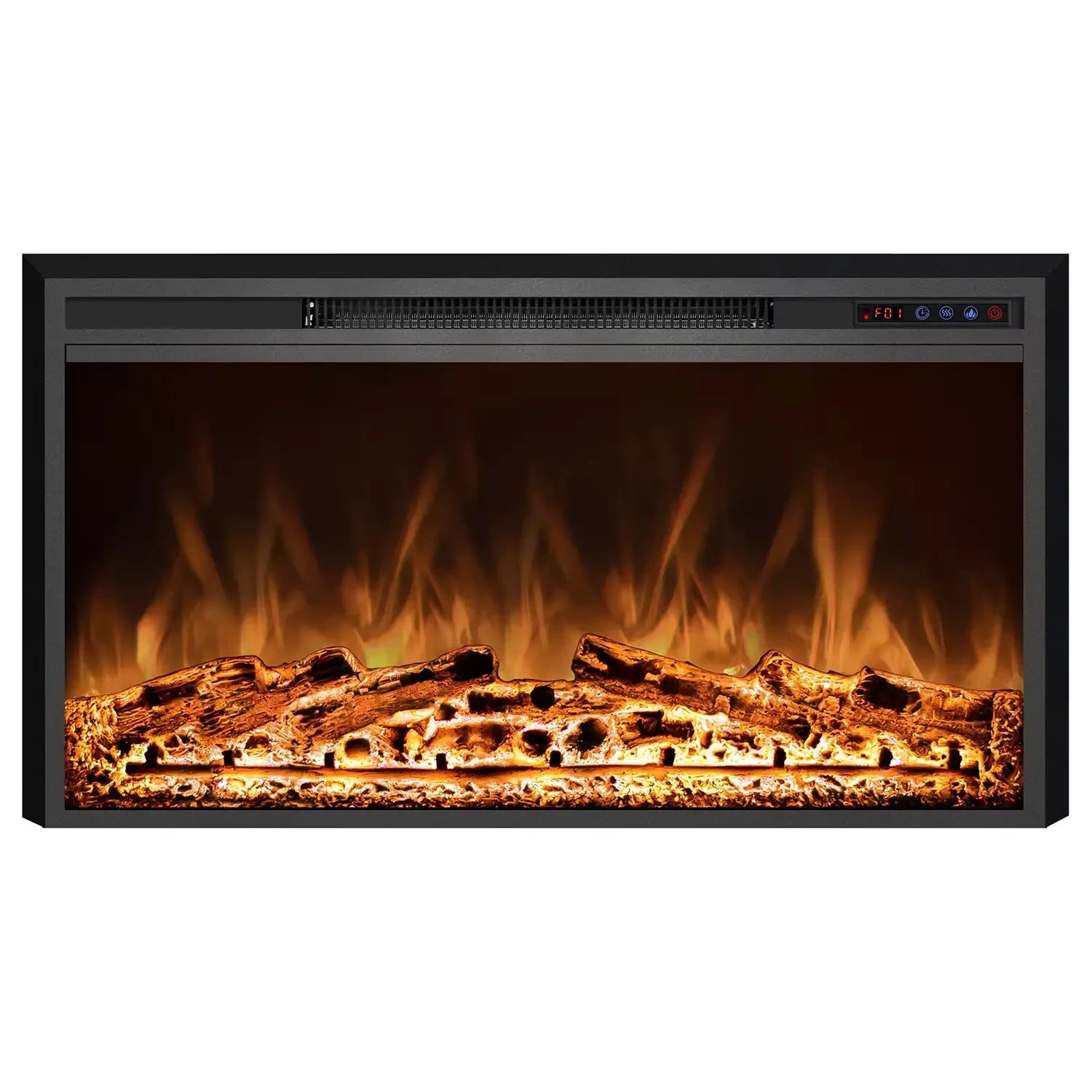 ScandiFlames Electric Pyrope 90 cm Fireplace Insert for Wall Mounting or Old Fireplace Integration