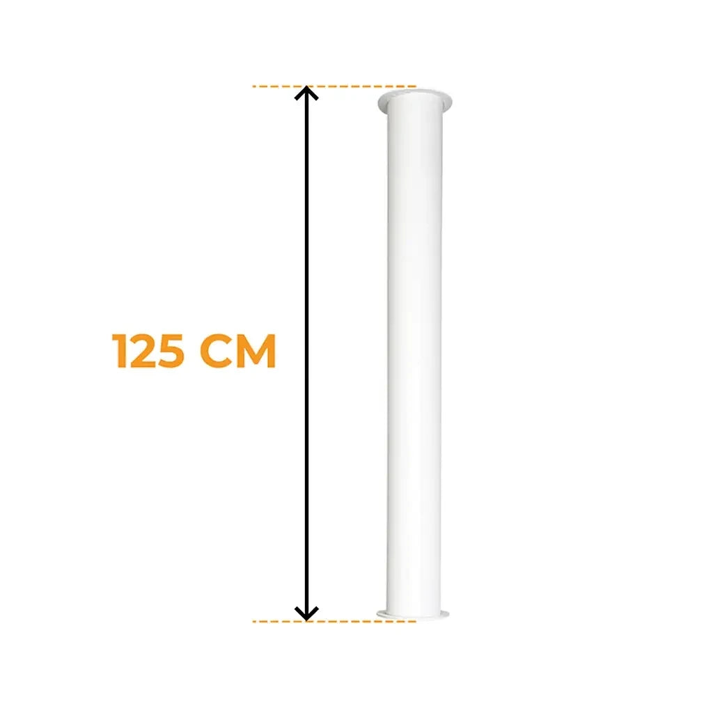 Toronto Pipe White 125 cm – Total Length 165 cm