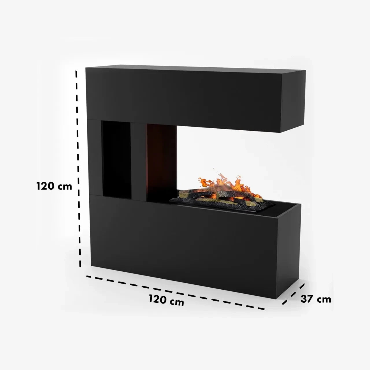 Schiller Pocket Black - OMC 600 | Freestanding Water Vapour Fireplace