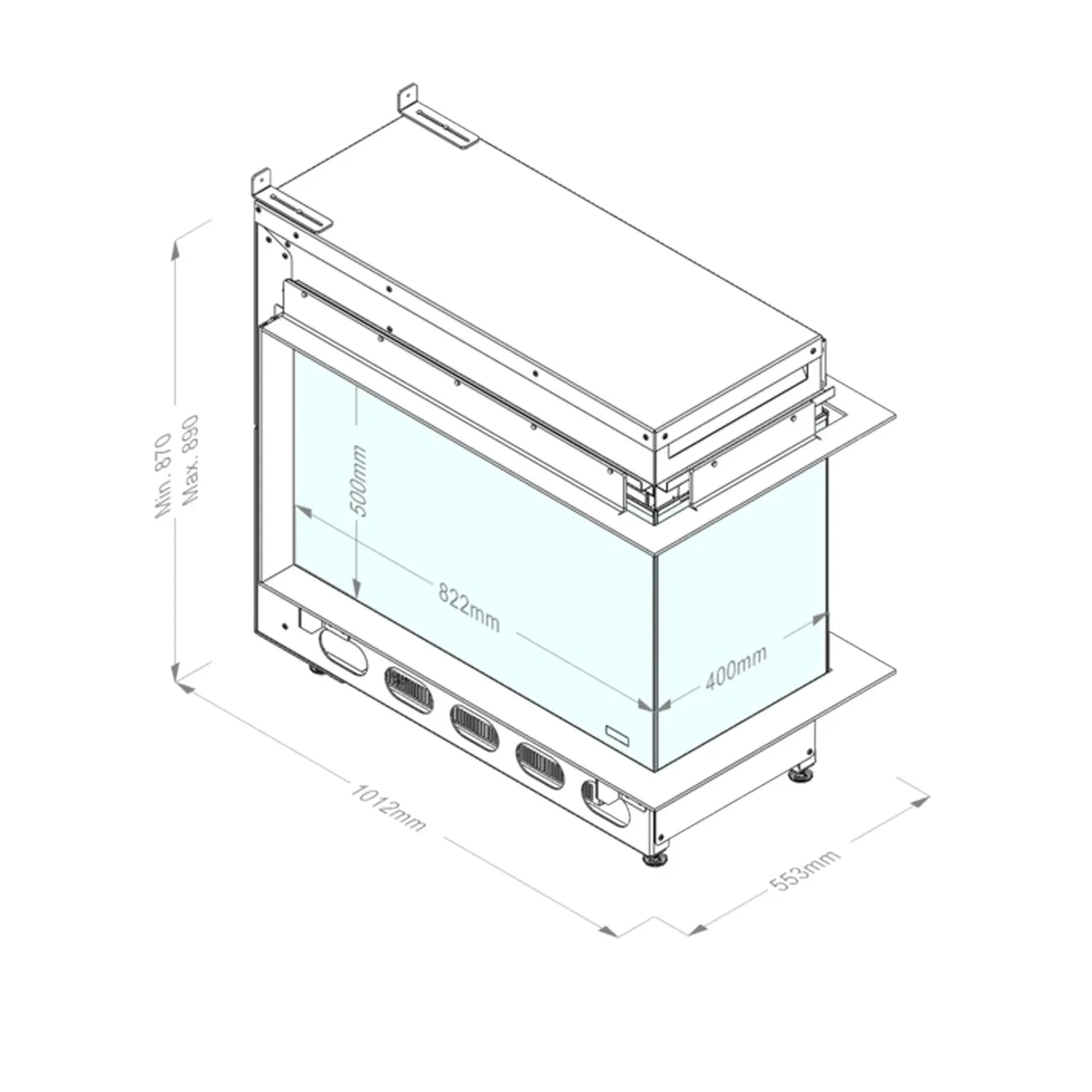 Dimplex e-MatriX 800-500 RD Water Vapour Fireplace