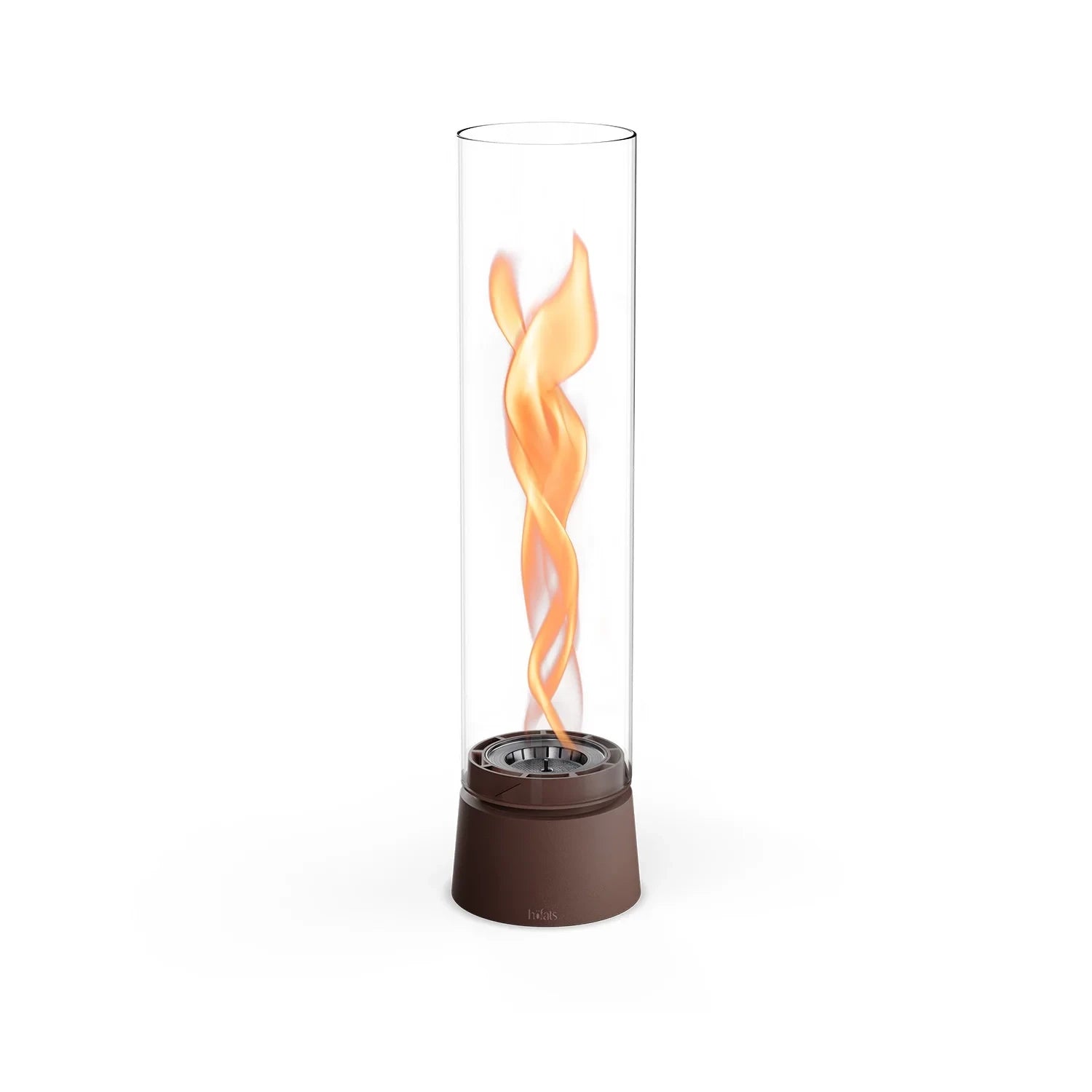Höfats SPIN Air 1200 - Oxyde Red Tabletop Fireplace with Tall Cylindrical Glass