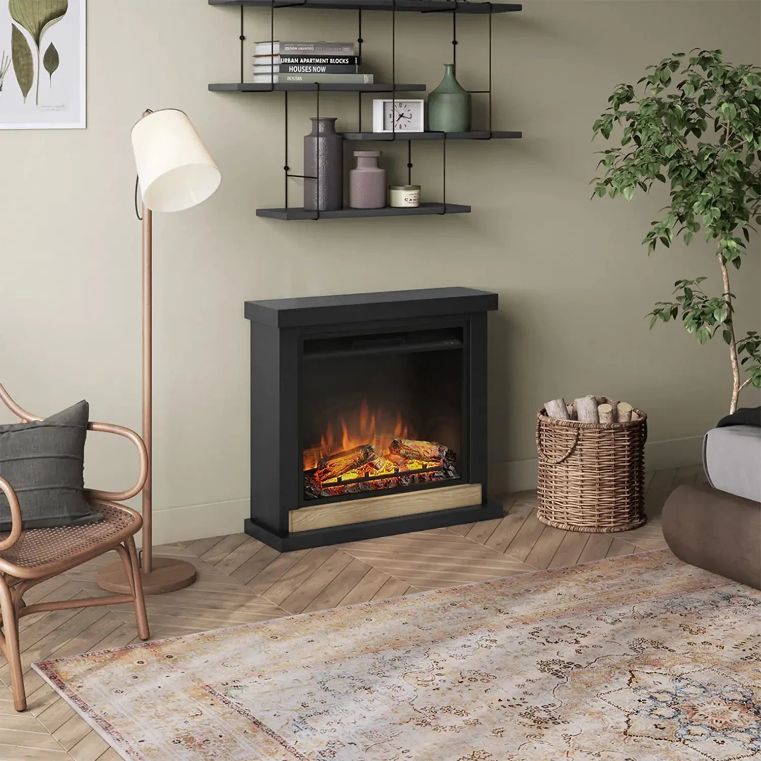 Hagen Svart Elektrisk Kamin
