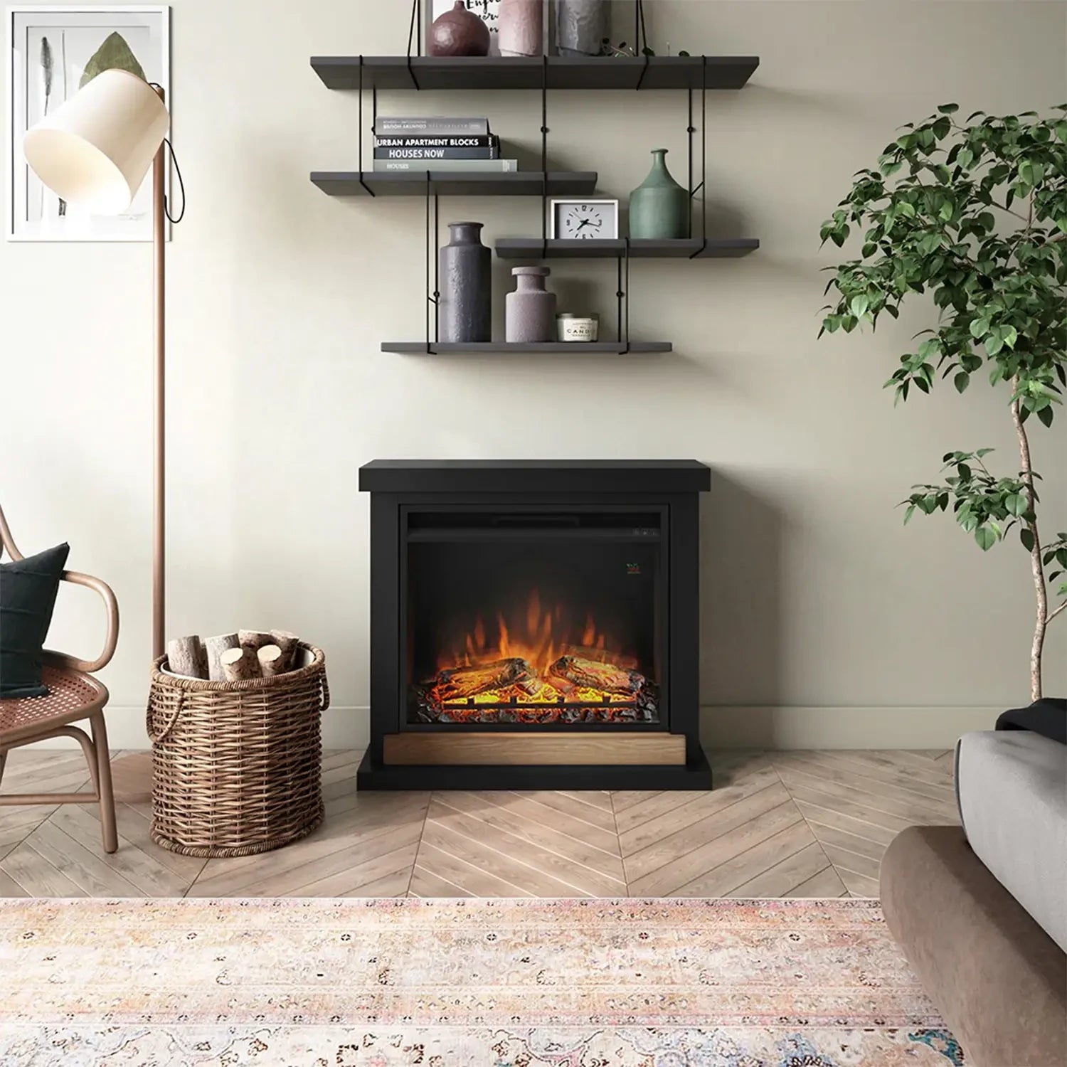 Hagen Svart Elektrisk Kamin