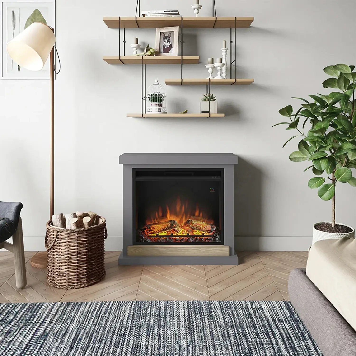 Hagen Grå Elektrisk Kamin