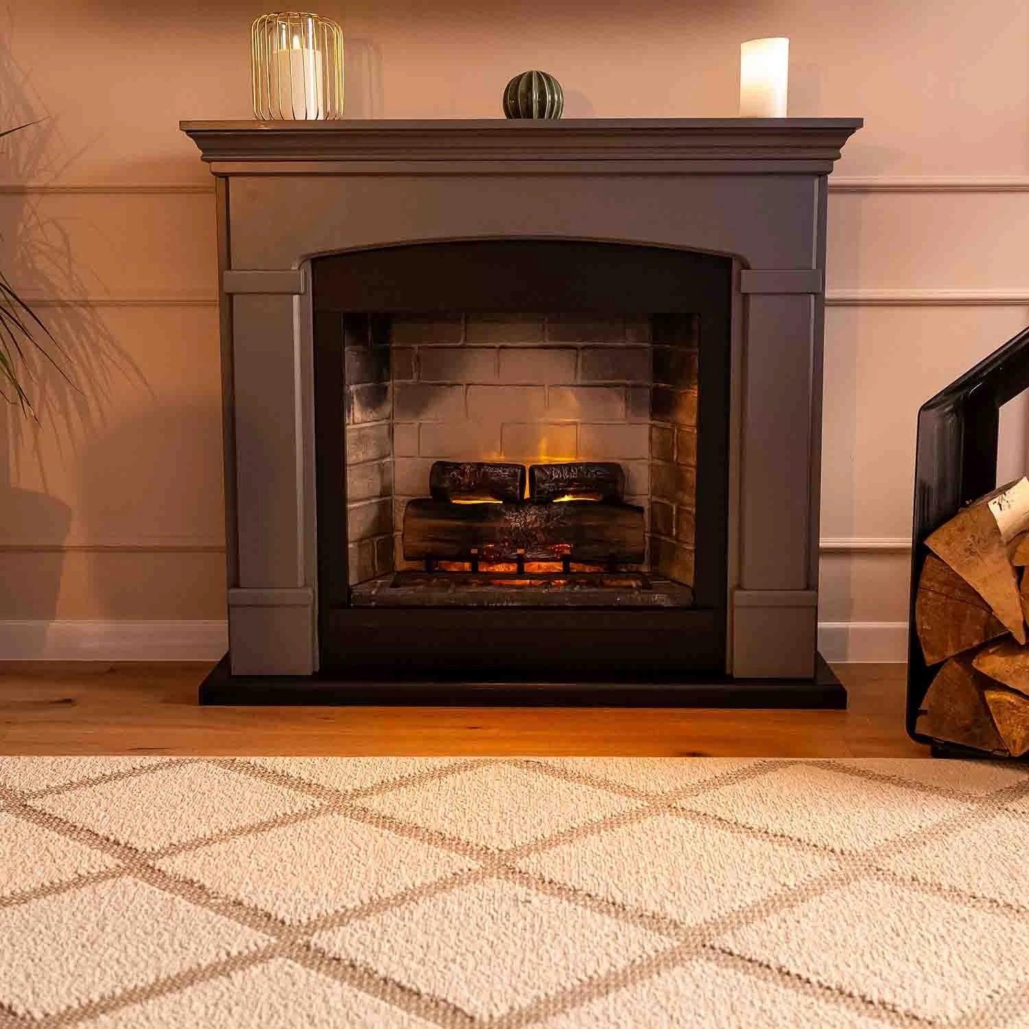 Helmi Electric Fireplace - Grey