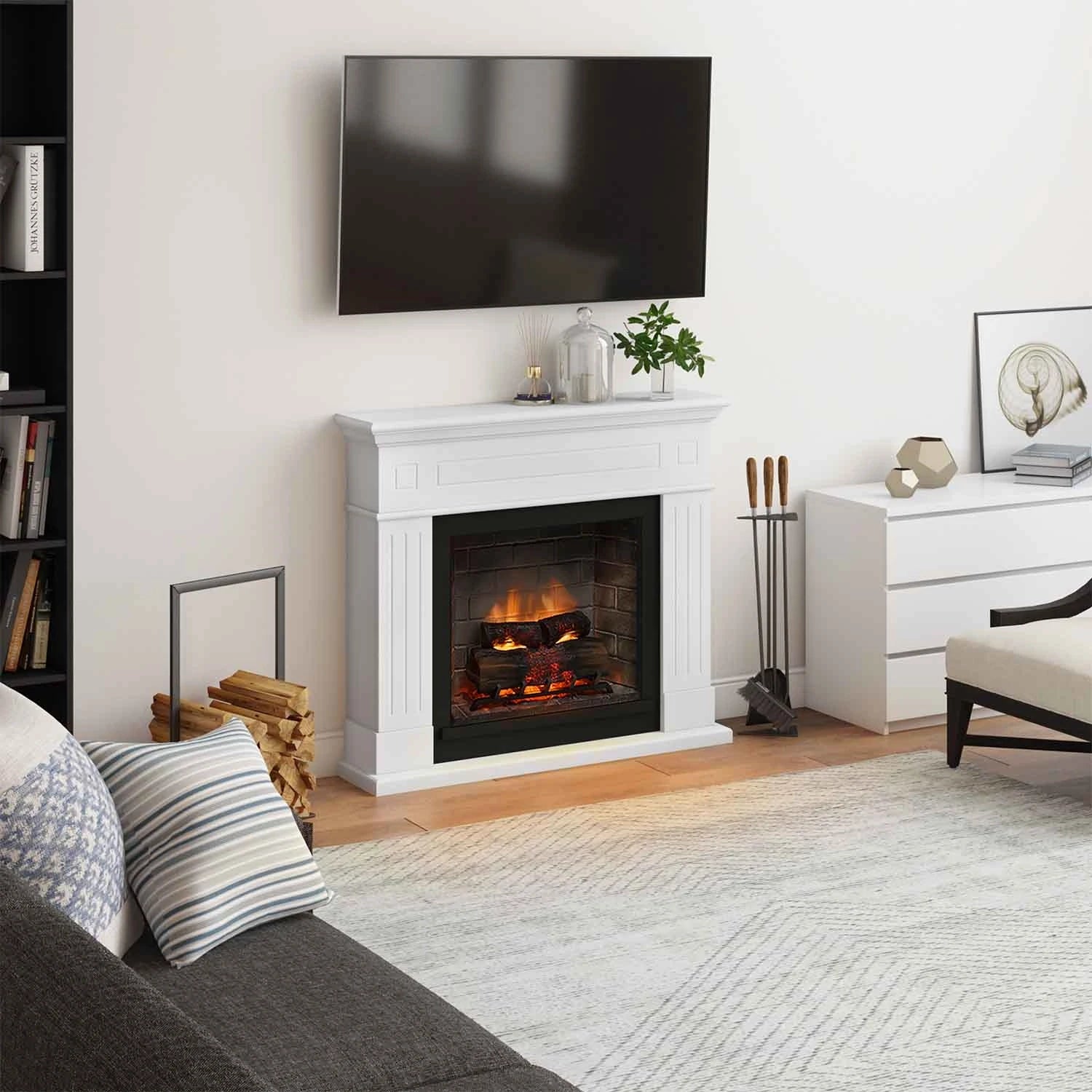 Larsen Vit Elektrisk Kamin