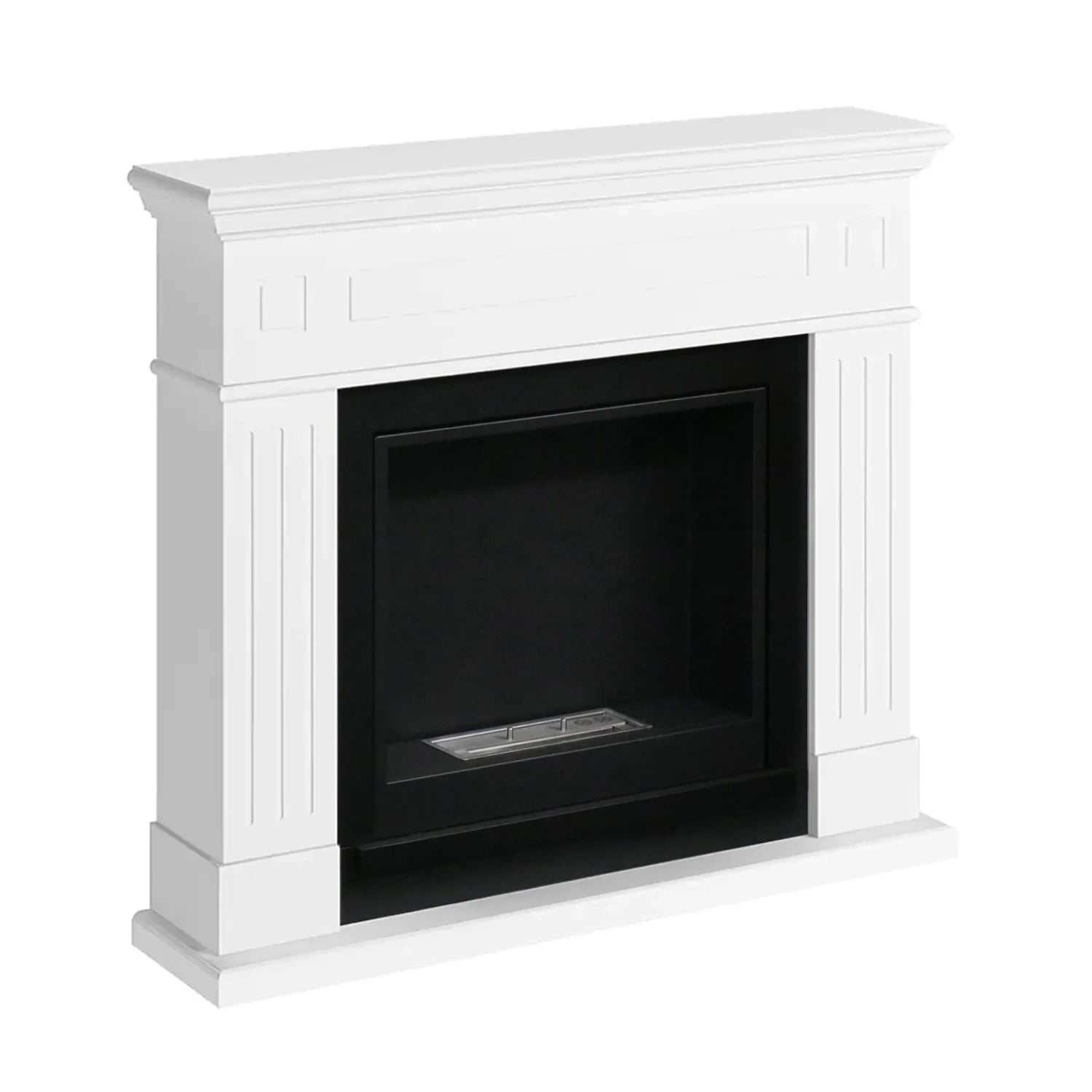 Larsen White Bioethanol Fireplace in Minimalist Design for Modern Homes