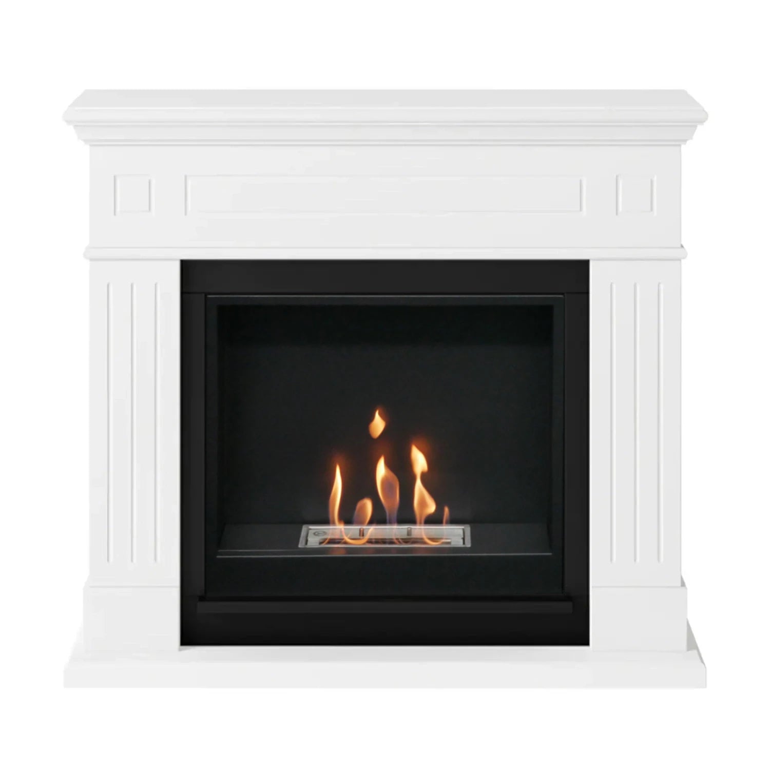 Larsen White Bioethanol Fireplace in Minimalist Design for Modern Homes