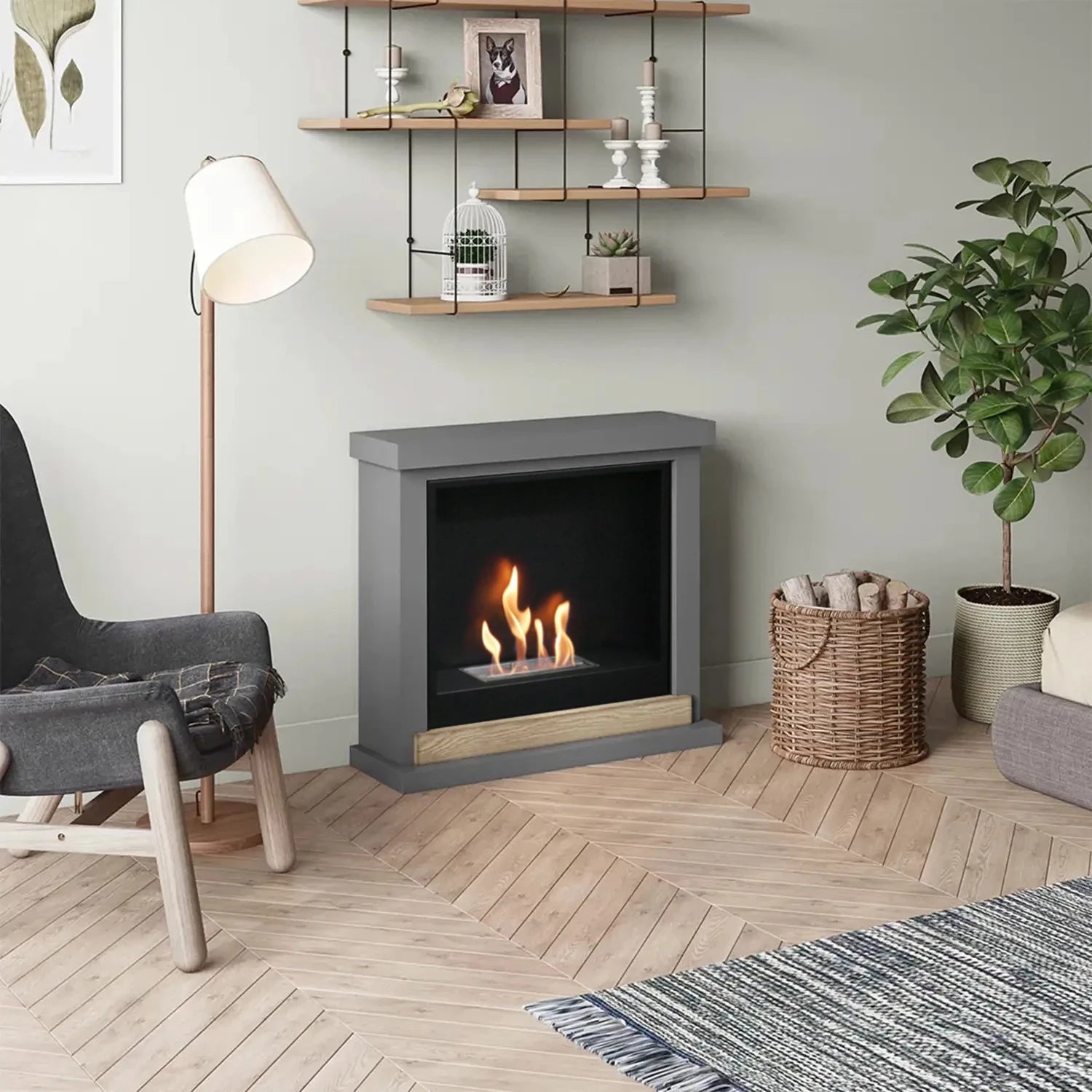 Hagen Bioetanol Eldstad Mantel - Grå