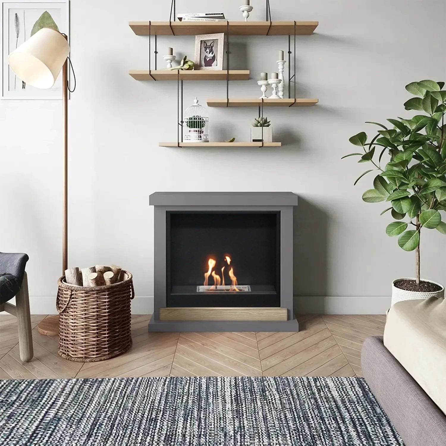 Hagen Bioetanol Eldstad Mantel - Grå