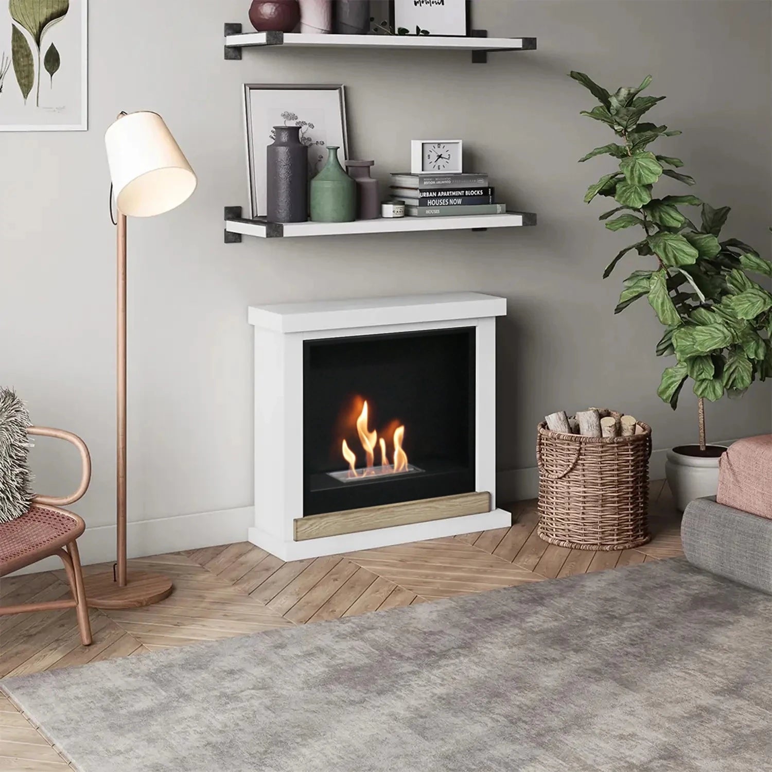 Hagen Vit Bioetanol Eldstad Mantel