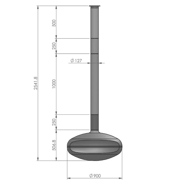 THE ICONIC in White - Ceiling-mounted Bioethanol Fireplace