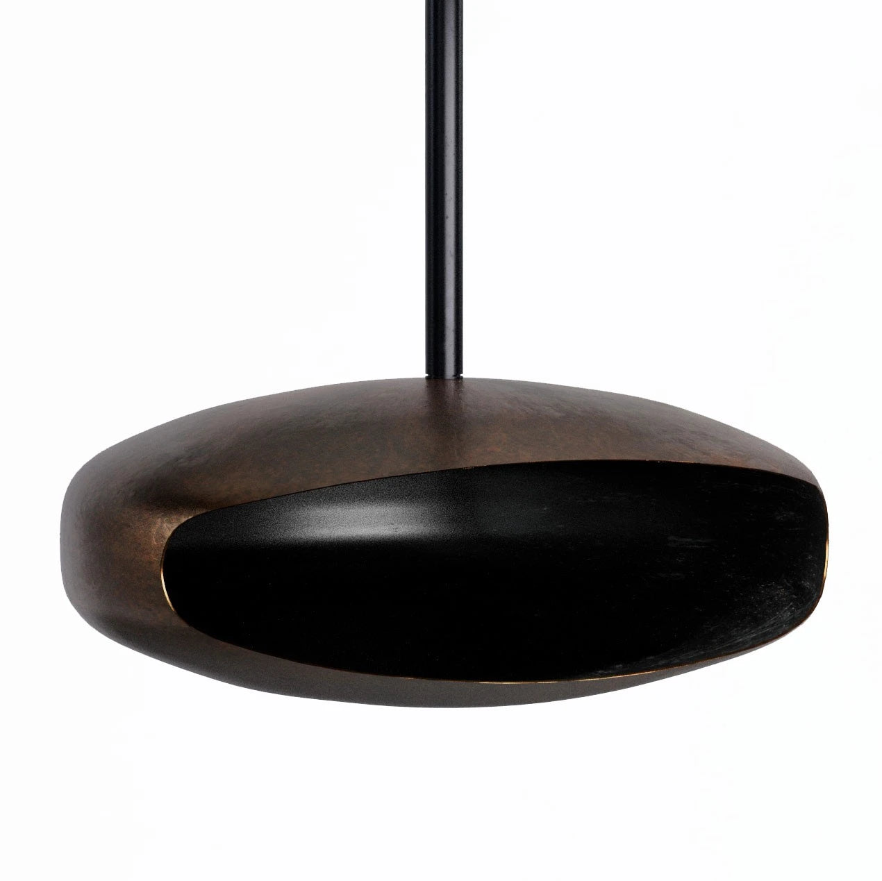 Hein & Haugaard UFO-80 ceiling-mounted bioethanol fireplace in an Oxide finish