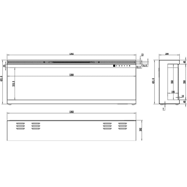 Aflamo Unique 127 cm Elektrisk Inomhuskamin