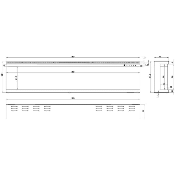 Aflamo Unique 183 cm Elektrisk Kamin