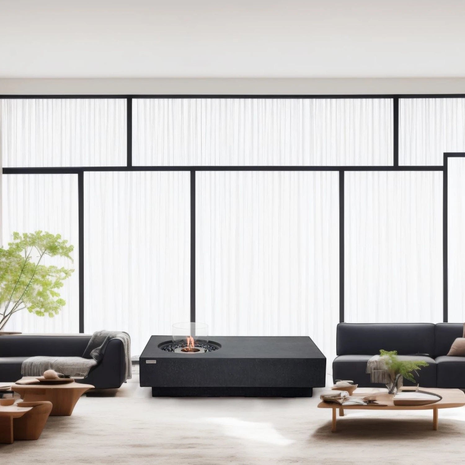 Metropolis Bioethanol Eldbord – Skiffer Svart