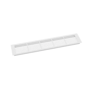 Vit ventilationsgaller - 50x10 cm med en ventilationsarea på 214 cm²